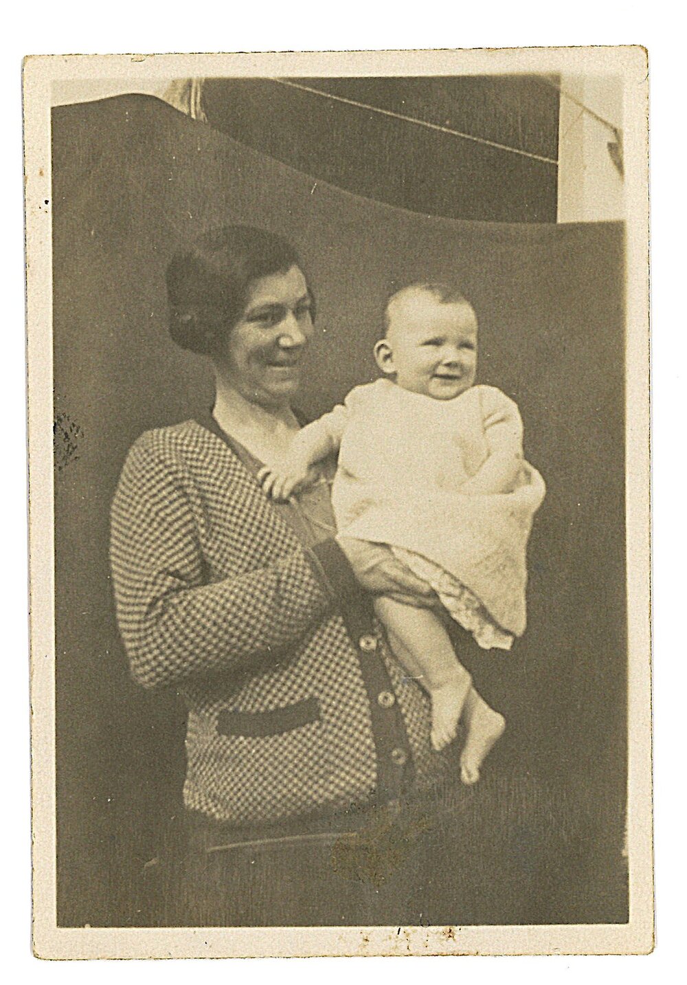 Myrtle Evans with baby Pat at 9 months