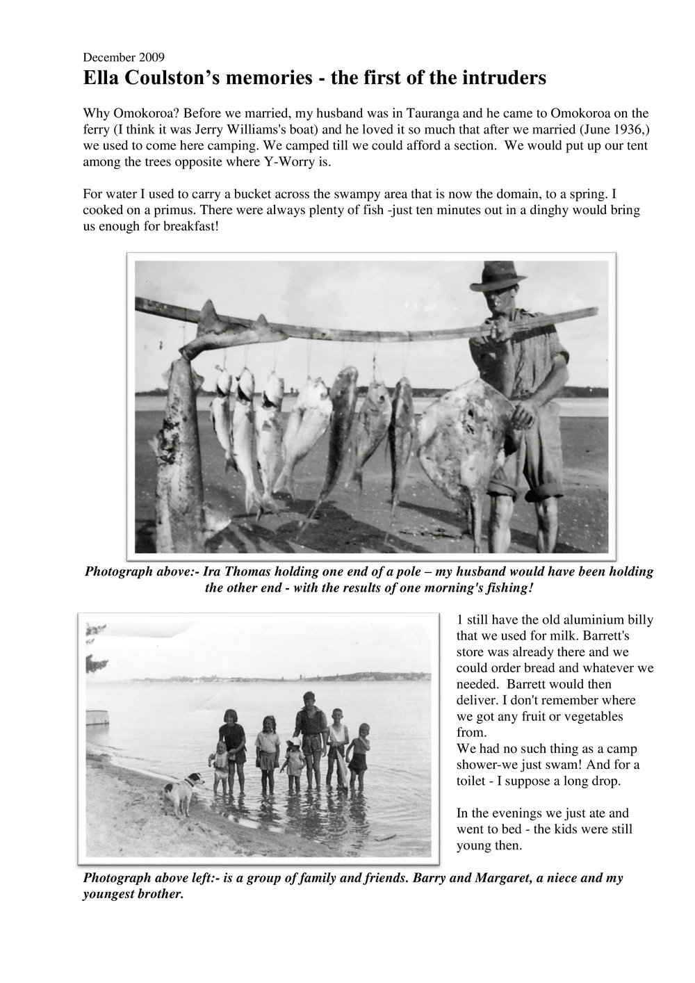 Ella Coulston's memories 