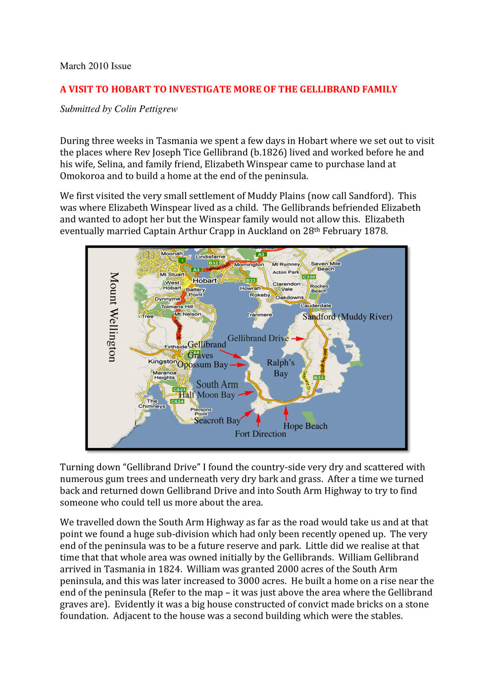 More on the Gellibrand Family