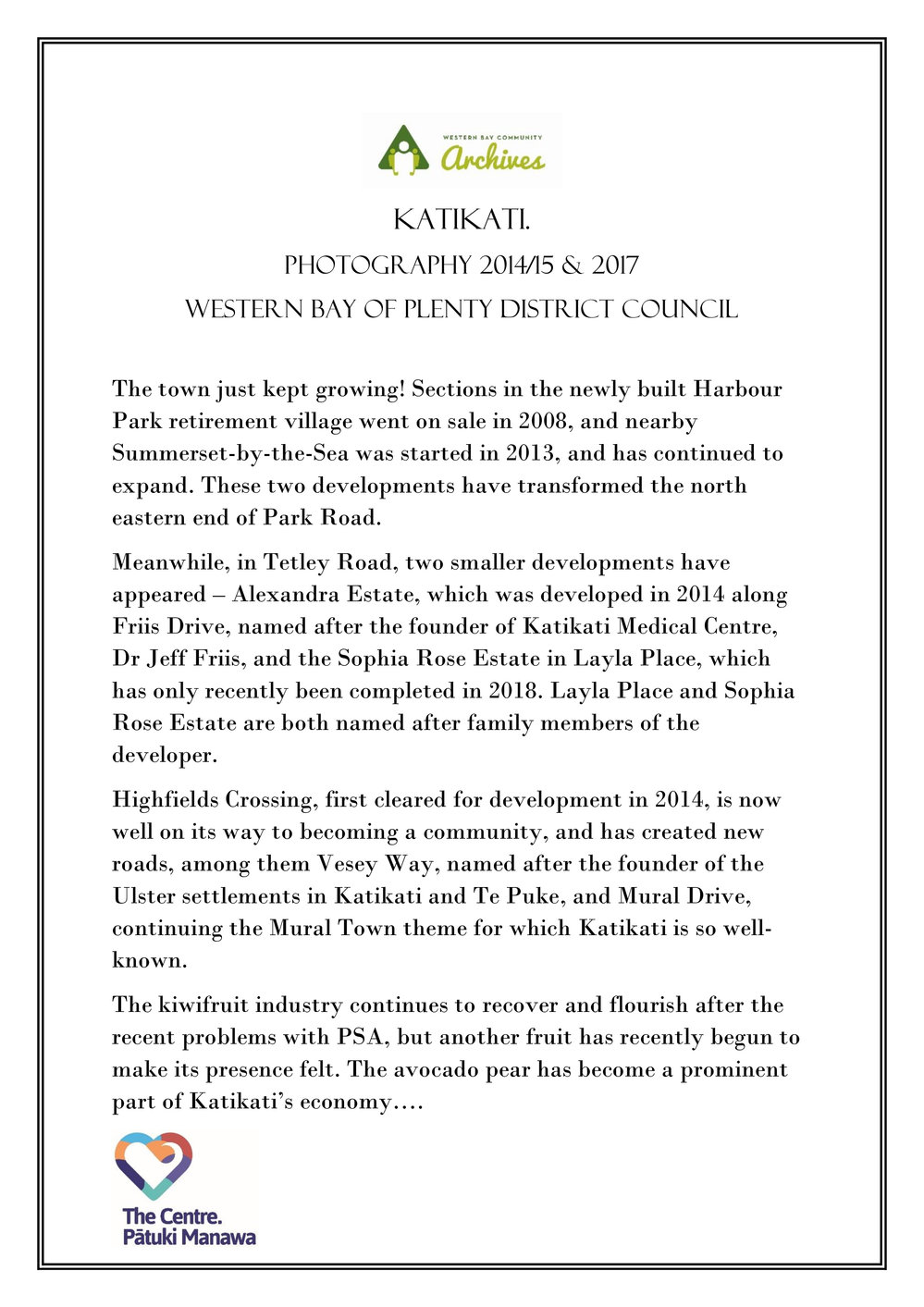 Katikati Township 2015