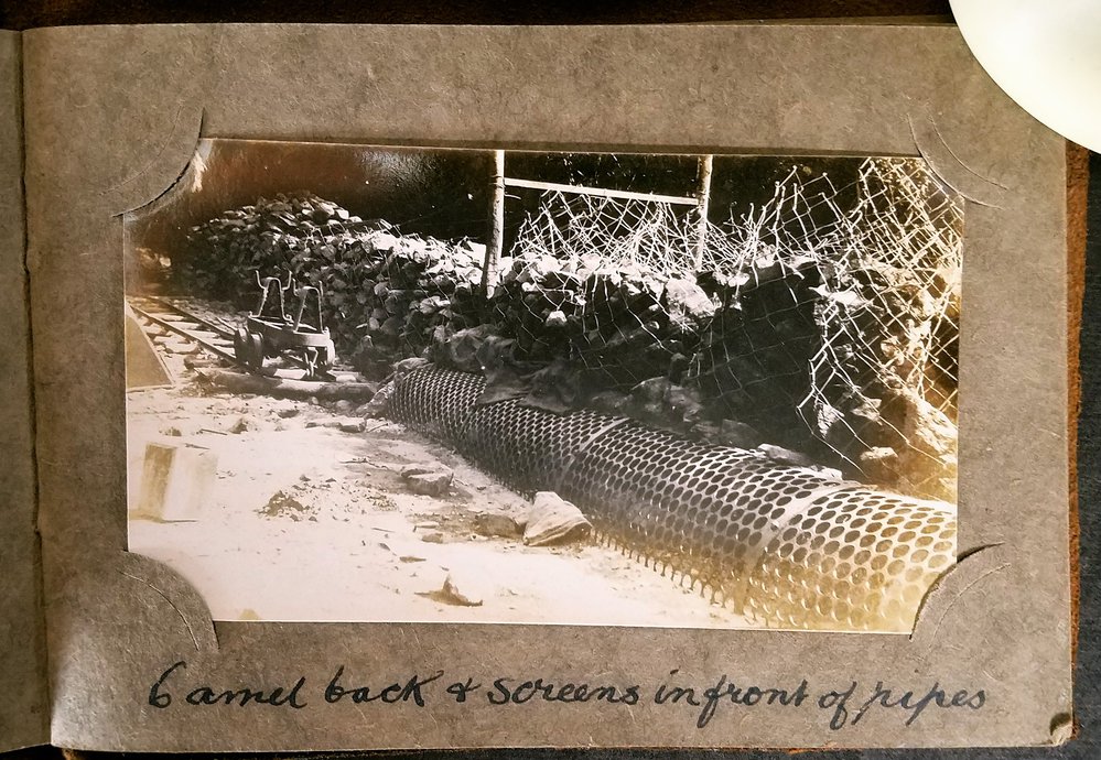 Camel back and screens in front of pipes