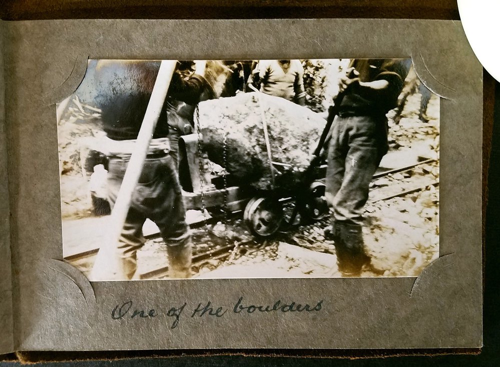 Example of boulders which were moved