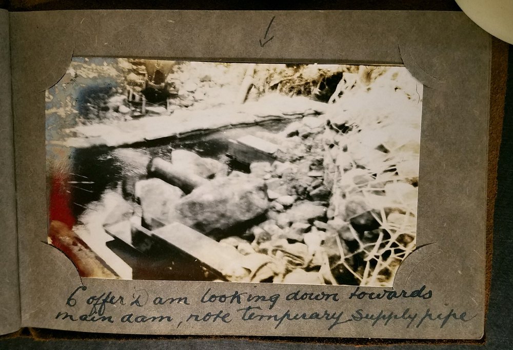 Cofferdam looking down towards main dam
