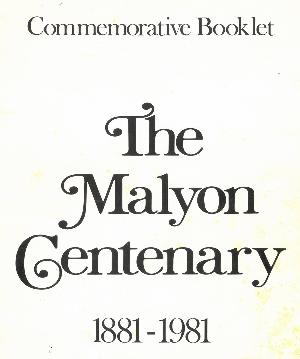 The Malyon Centenary 1881-1981