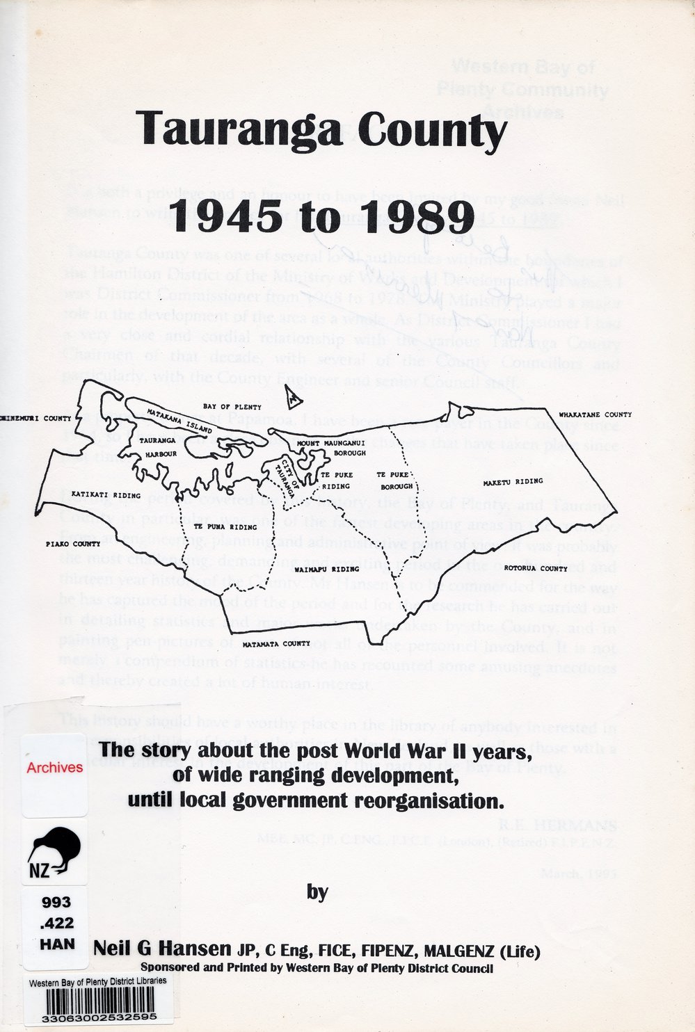 Tauranga County 1945 to 1989
