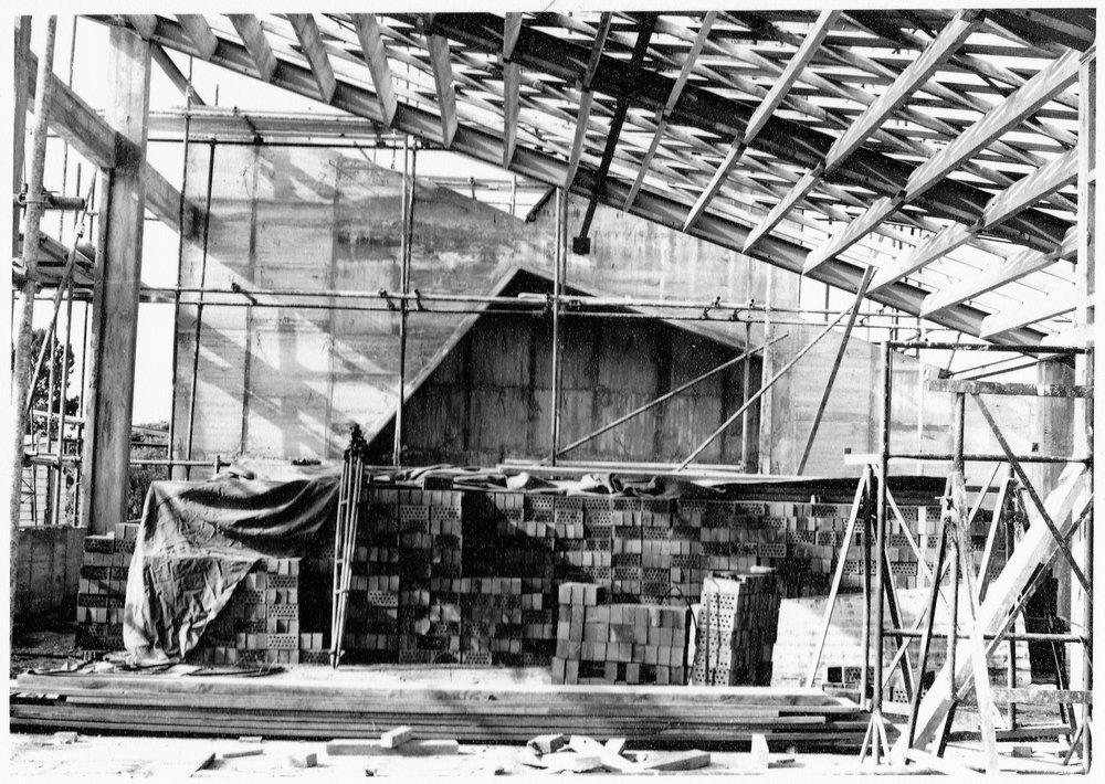 Construction of the main hall of Te Puke Methodist Church