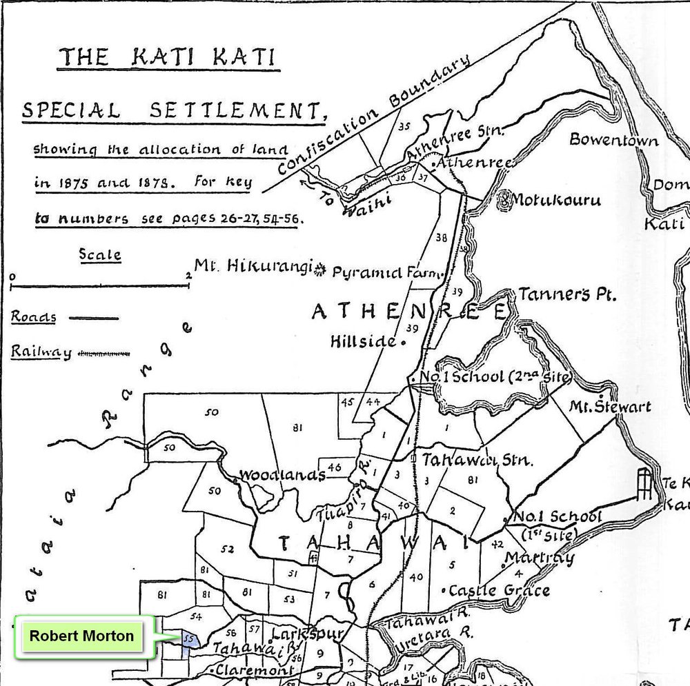 SETTLER MORTON, Robert. Lot 55 Tahawai Settlement