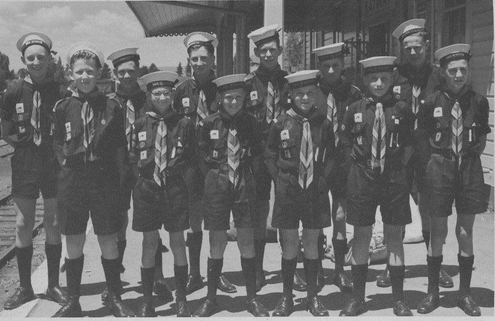Sea Scouts at Railway Station