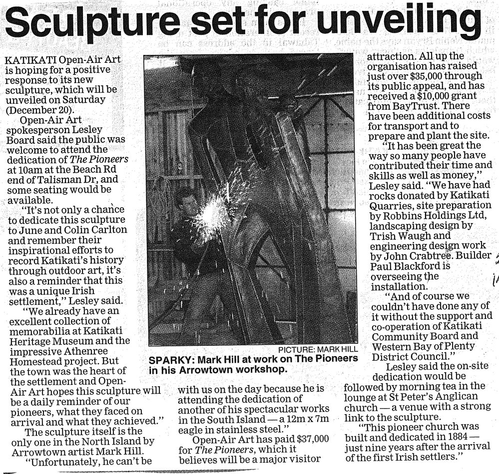 Katikati pioneer sculpture