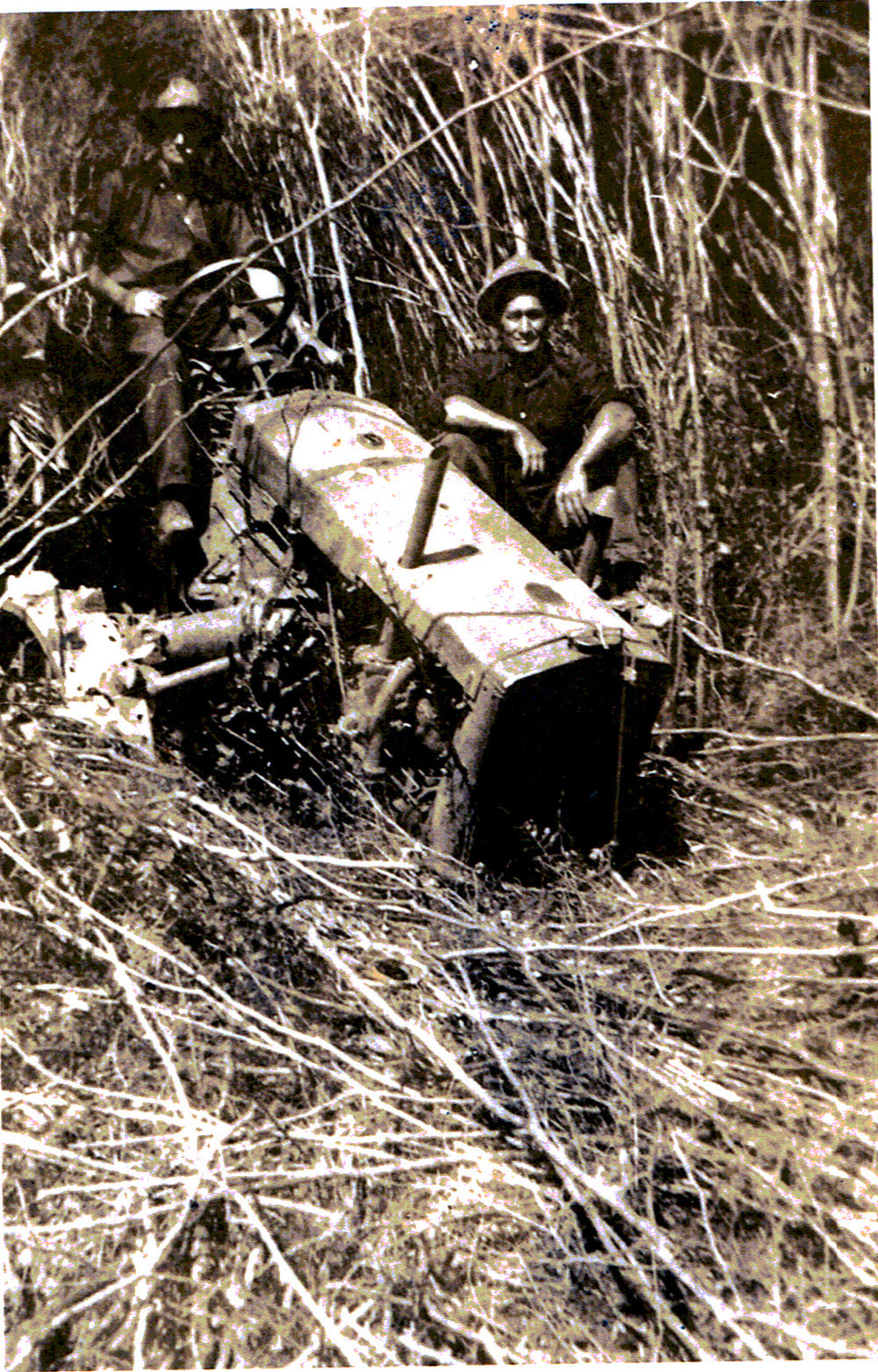 Tractor stuck in swamp