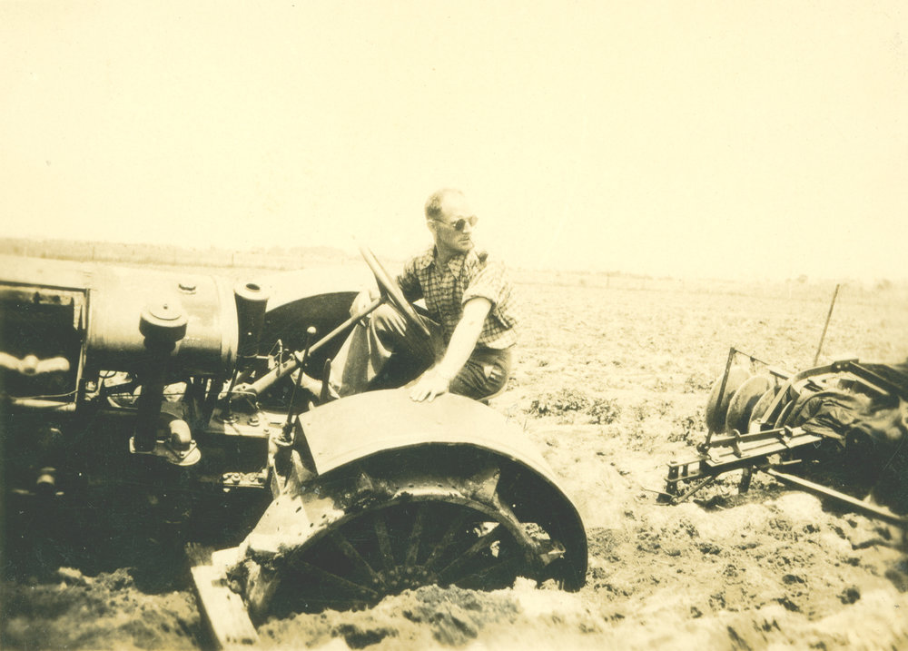 Contractor's tractor in swamp 