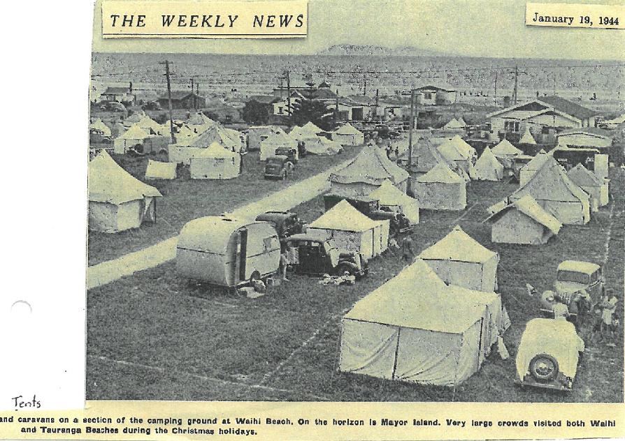 Waihi Beach camping ground 1944