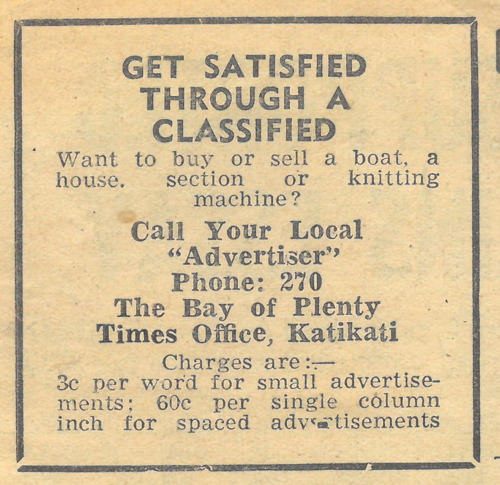 Katikati Advertisers 1970 - 1978