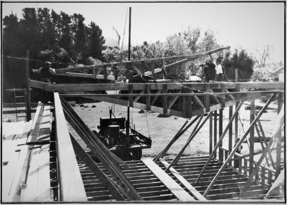 Katikati District High School under construction - 1950