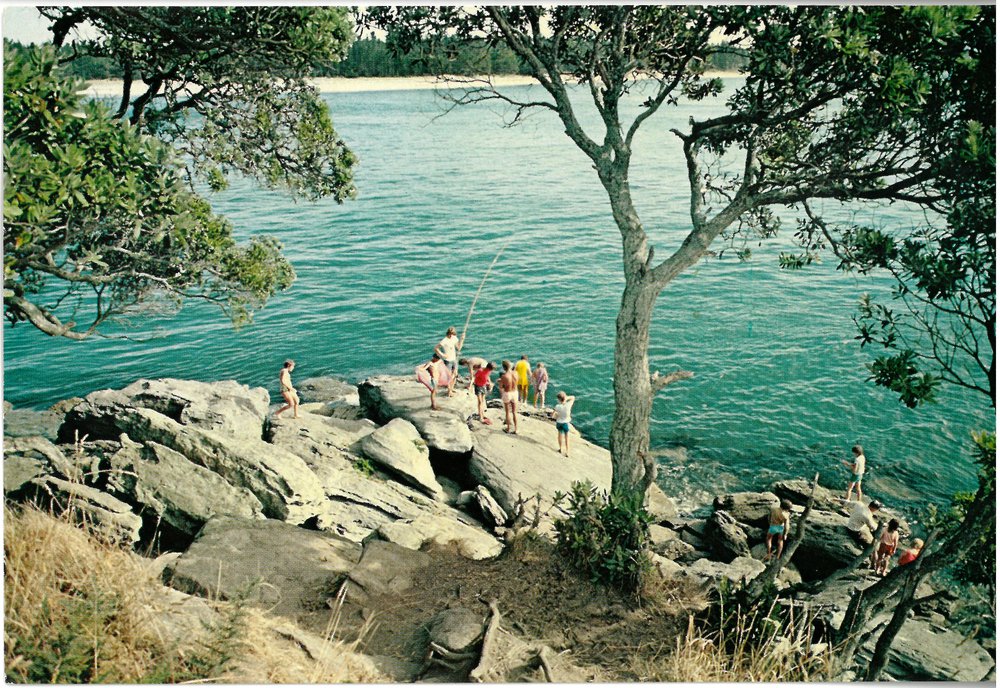 Fishing on the rocks at Bowentown