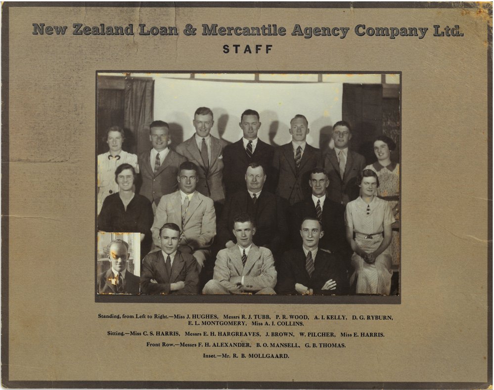 New Zealand Loan &amp; Mercantile Agency Co. Ltd. staff portrait.