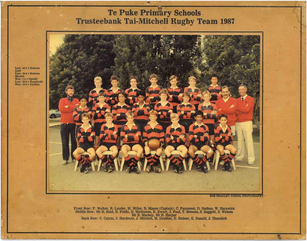 Te Puke Primary Schools Trusteebank Tai-Mitchell Rugby Team 1987