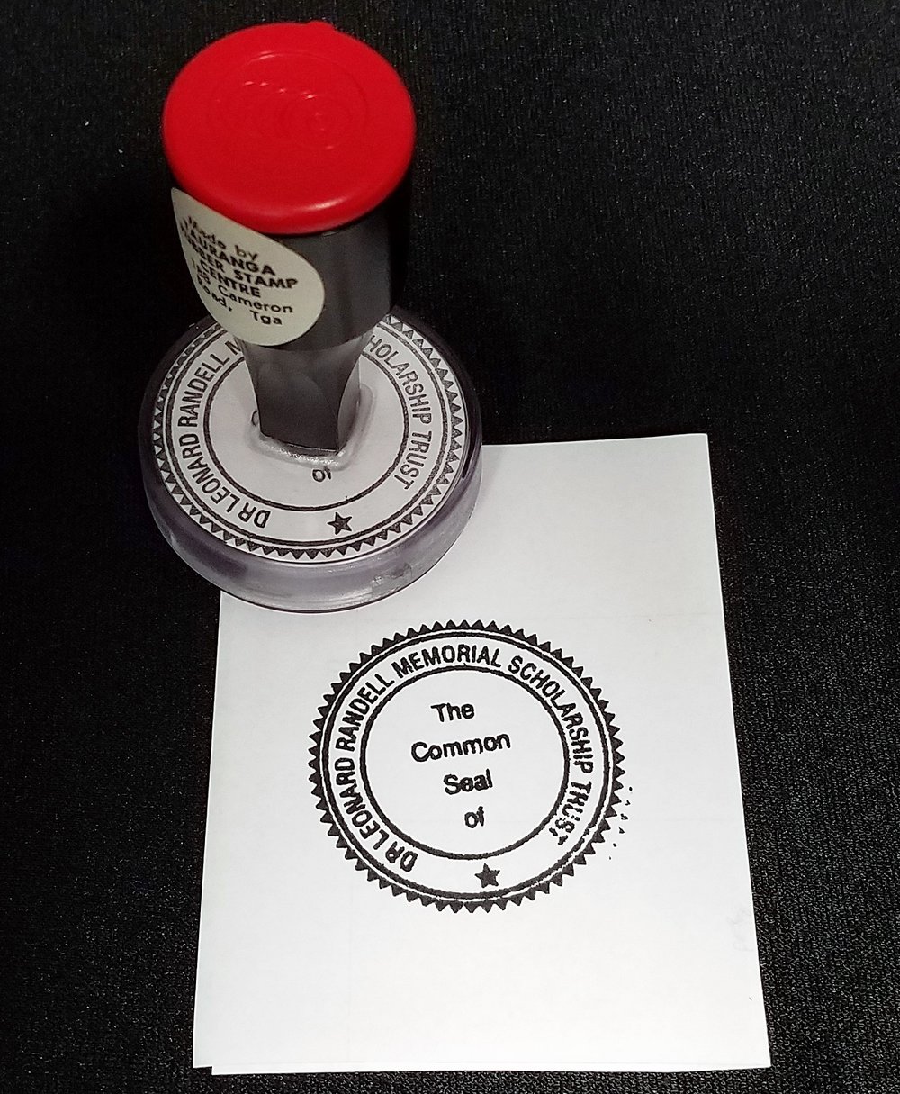 Dr Leonard Randell's Scholarship stamp.