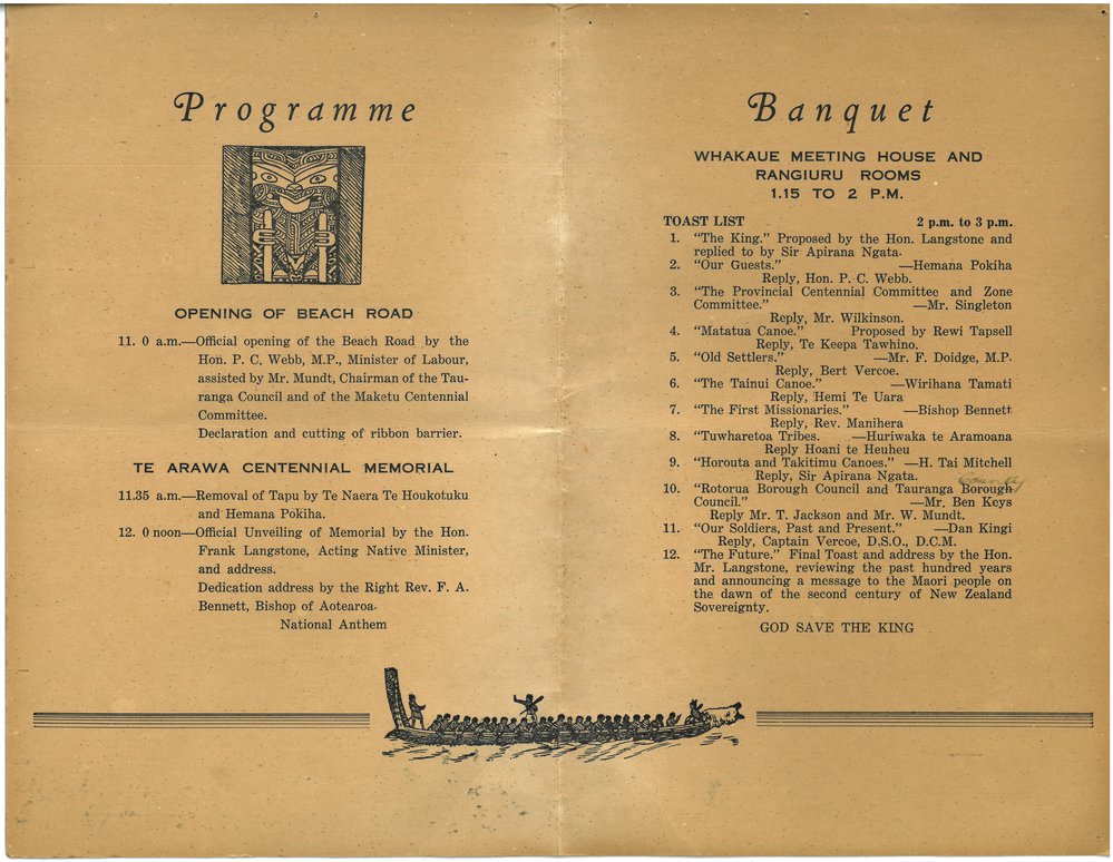 Maketu Centennial Clelebrations Souvenir Programme details