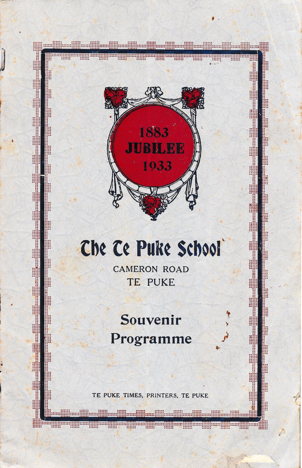The Te Puke School Jubilee souvenir programme