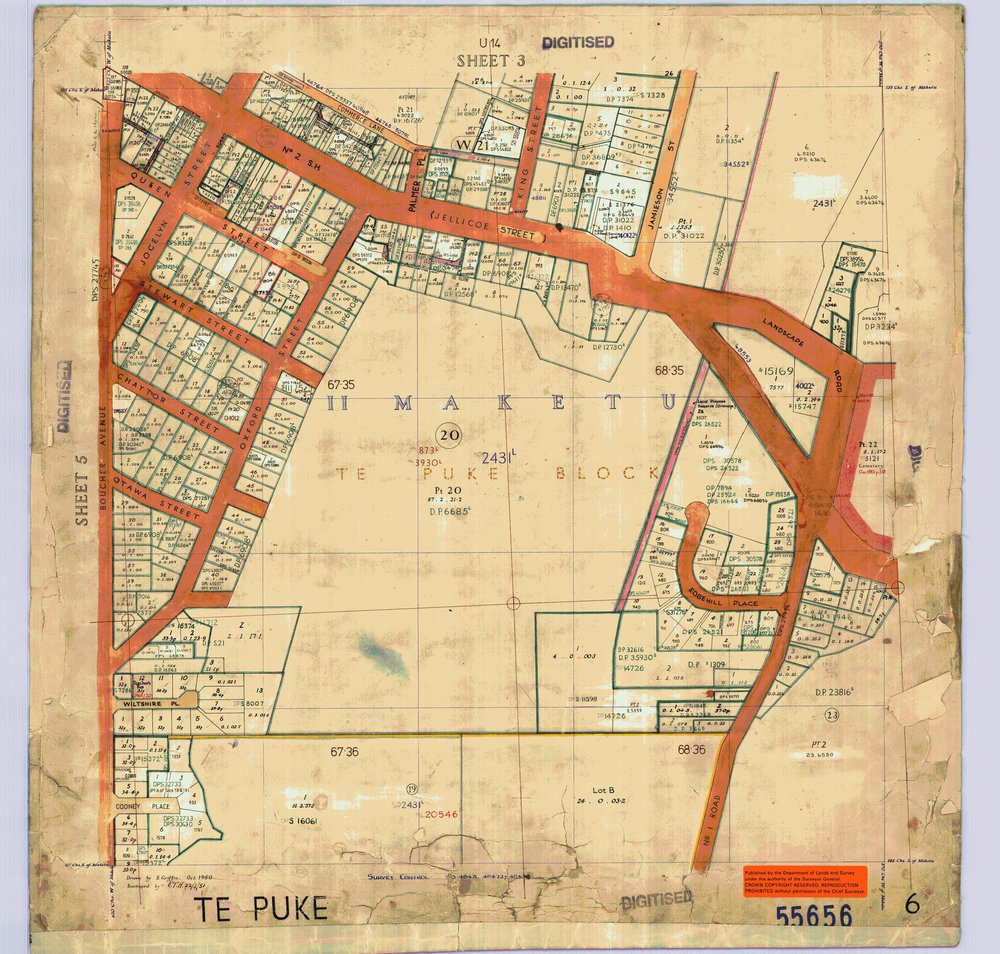 TOWN Te Puke Sh 6 Town Series record sheet LINZ SO55656