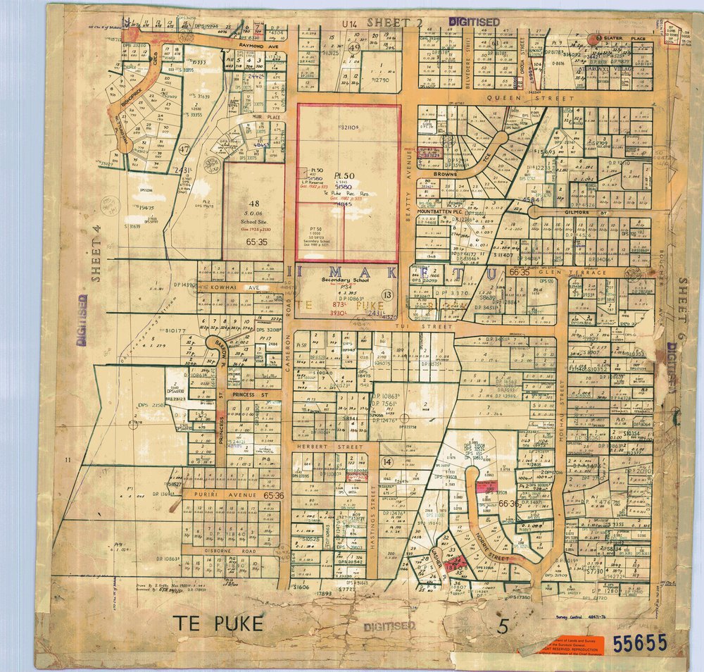 TOWN Te Puke Sh 5 Town Series record sheet LINZ SO55655