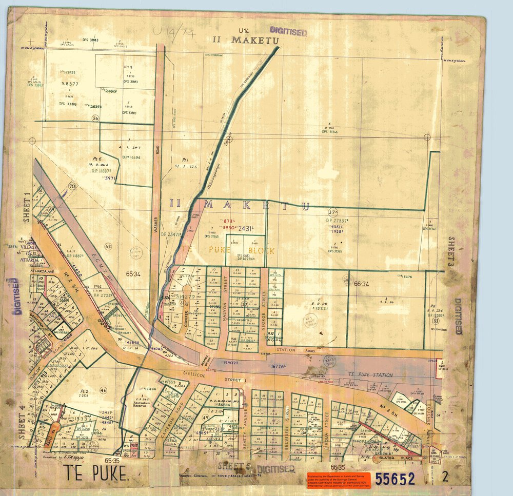 TOWN Te Puke Sh 2 Town Series record sheet LINZ SO55652