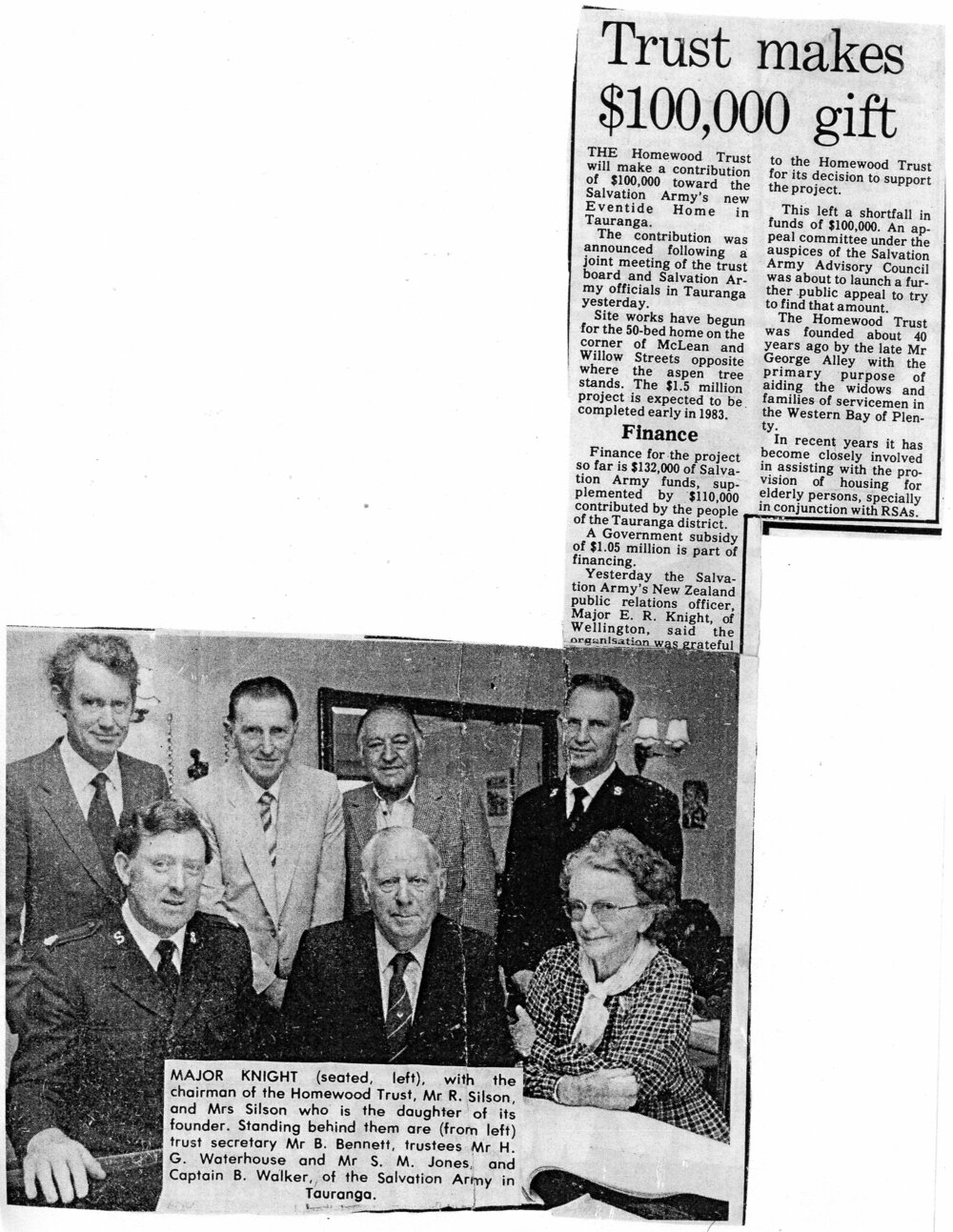 Homewood Trust makes $100,000 Gift - undated