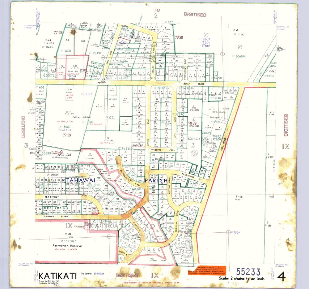 TOWN Katikati Sh 4 Town Series record sheet LINZ DP55233