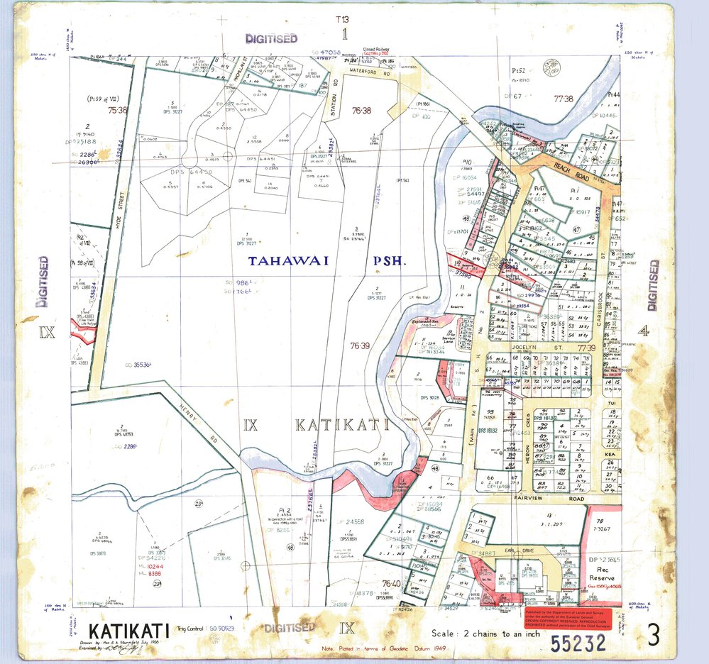 TOWN Katikati Sh 3 Town Series record sheet LINZ DP55232