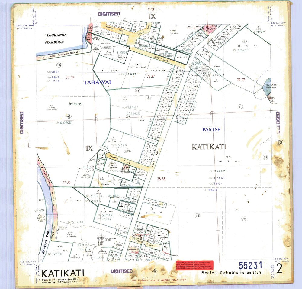 TOWN Katikati Sh 2 Town Series record sheet LINZ DP55231
