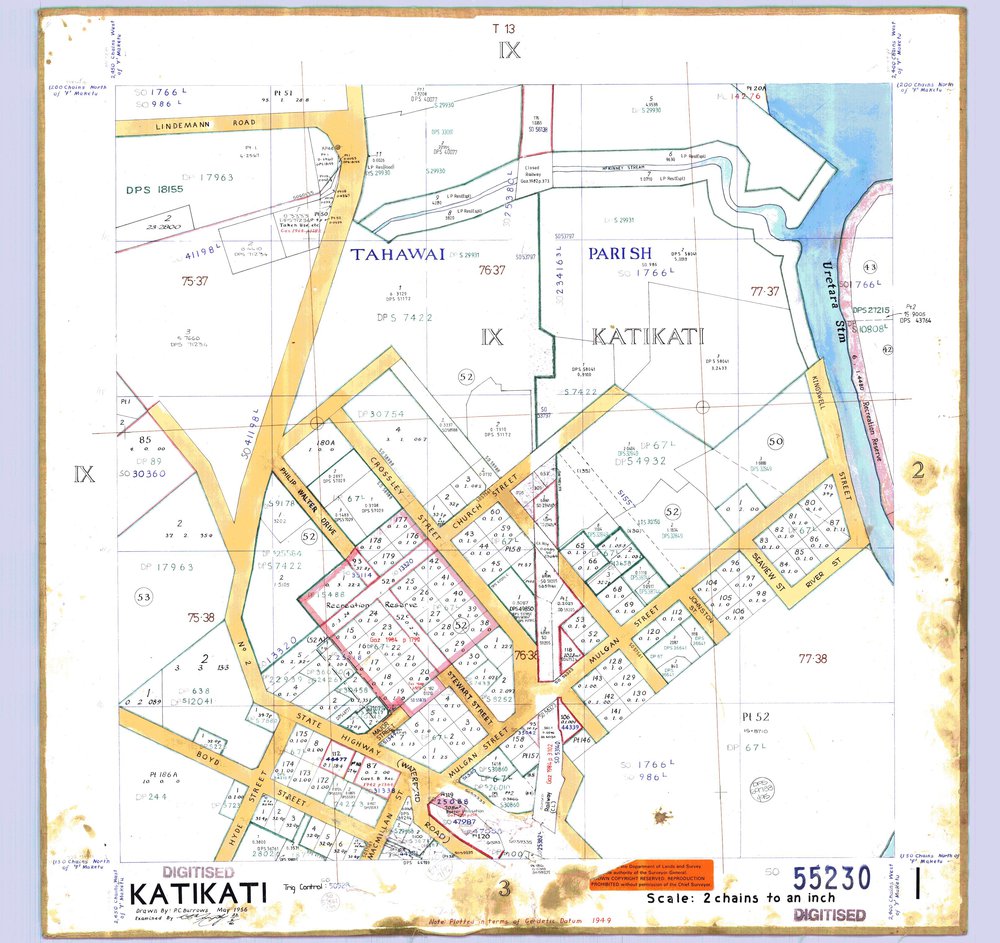 TOWN Katikati Sh 1 Town Series record sheet LINZ DP55230