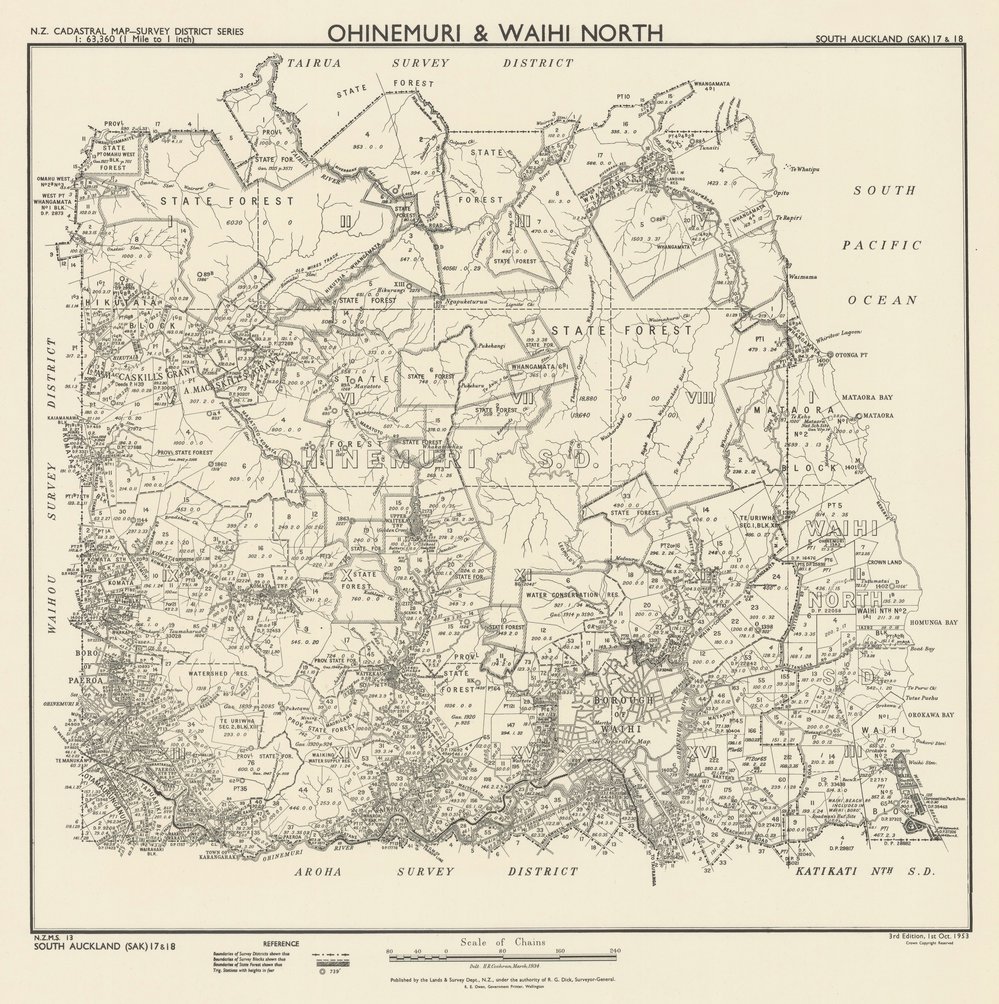 SAK 17 and SAK 18 Ohinemuri and Waihi North Survey Districts. 1953