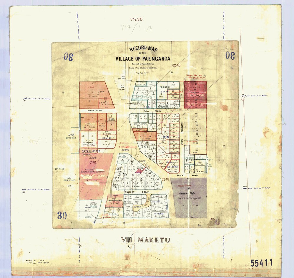TOWN Paengaroa Town Series record sheet LINZ DP55411