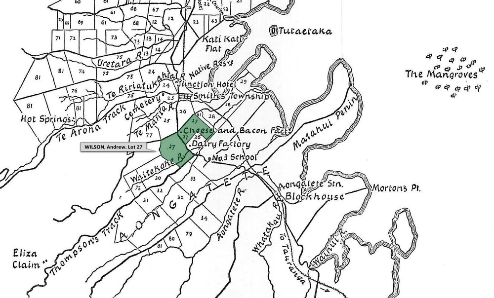 SETTLER WILSON, Andrew. Lot 27 Te Mania Settlement