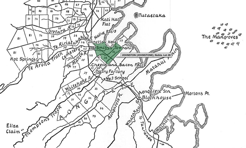 SETTLER JOHNSTON (JOHNSTONE), Noble. Lot 28 Te Mania Settlement