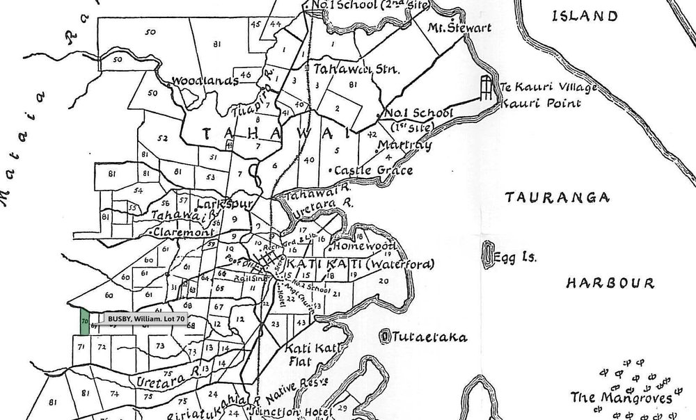 SETTLER BUSBY, William. Lot 70 Tahawai Settlement
