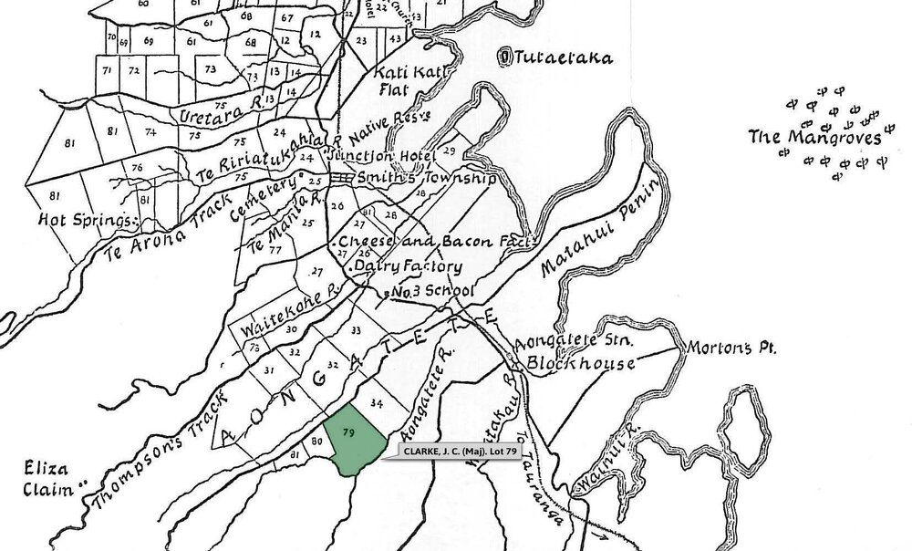 SETTLER CLARKE, J. C. (Maj). Lot 79 Te Mania Settlement