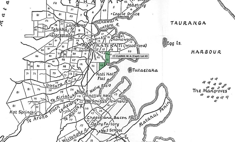 SETTLER CLARKE, W. A. (Capt). Lot 43 Tahawai Settlement 