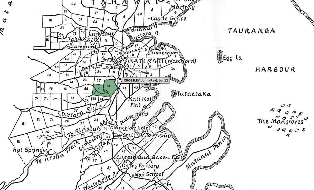 SETTLER CROSSLEY, John (Rev). Lot 12 Tahawai Settlement