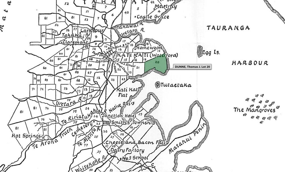 SETTLER DUNNE, Thomas J. Lot 20 Tahawai Settlement