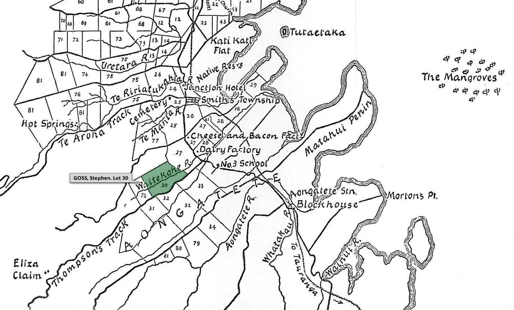 SETTLER GOSS, Stephen. Lot 30 Tahawai Settlement