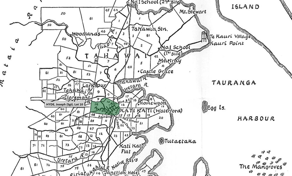 SETTLER HYDE, Joseph (Captain). Lot 10 Tahawai Settlement