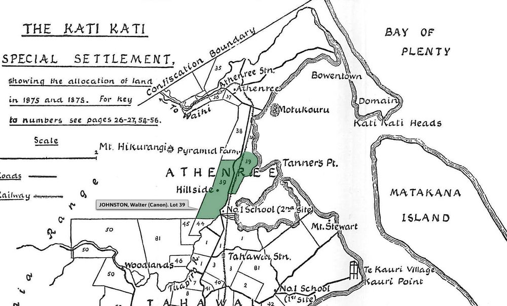 SETTLER JOHNSTON, Walter (Canon). Lot 39 Tahawai Settlement