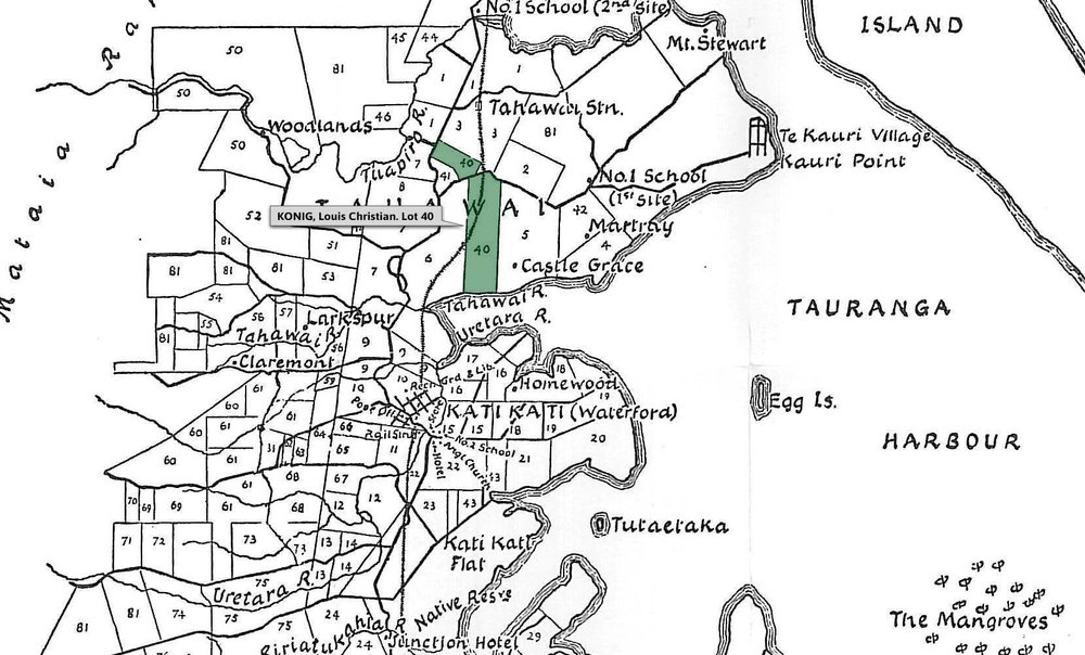 SETTLER KONIG, Louis Christian. Lot 40 Tahawai Settlement