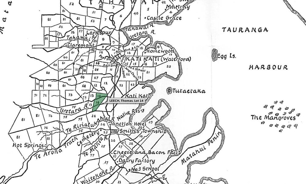SETTLER LEECH, Thomas. Lot 14 Tahawai Settlement