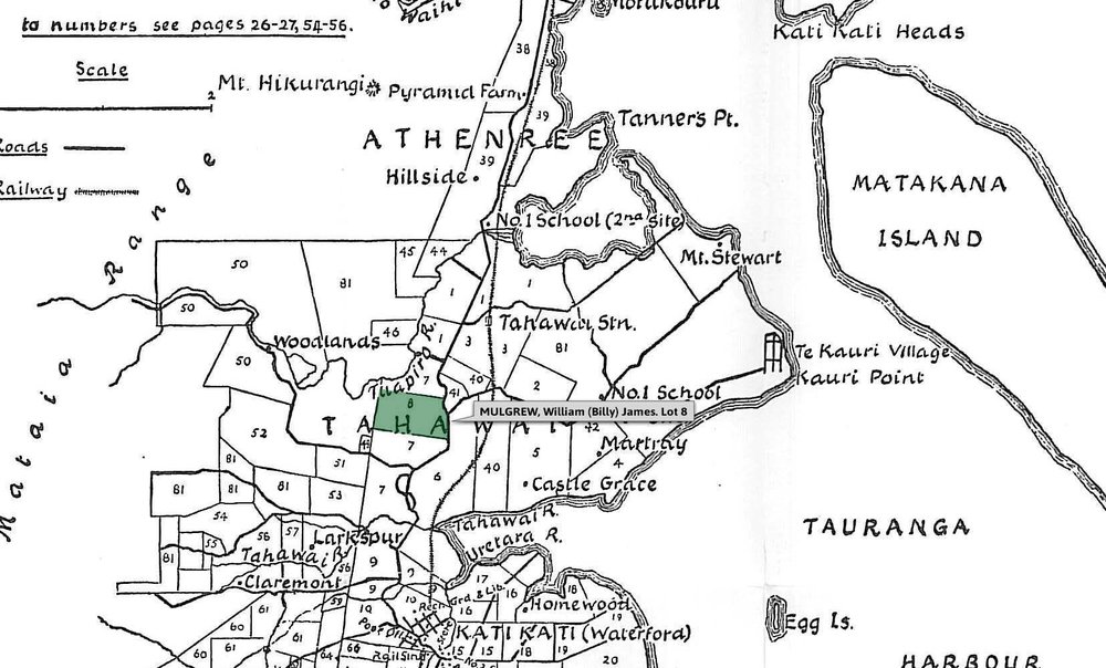 SETTLER MULGREW, William (Billy) James. Lot 8 Tahawai Settlement