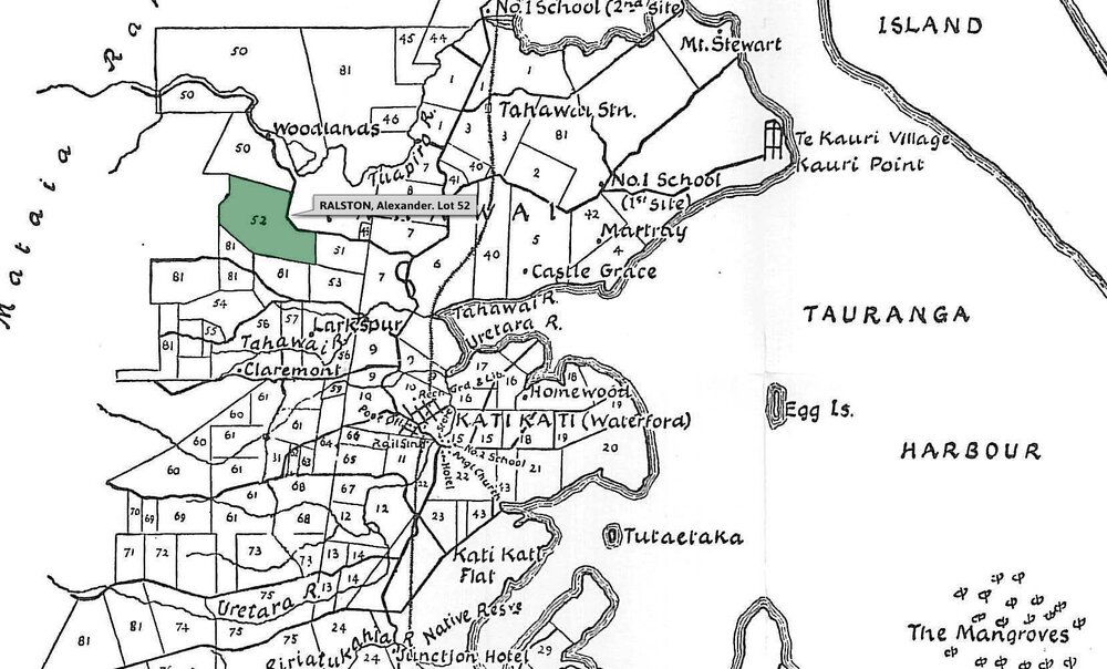 SETTLER RALSTON, Alexander. Lot 52 Tahawai Settlement