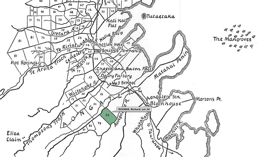 SETTLER ROORKE, Richard. Lot 34 Te Mania Settlement
