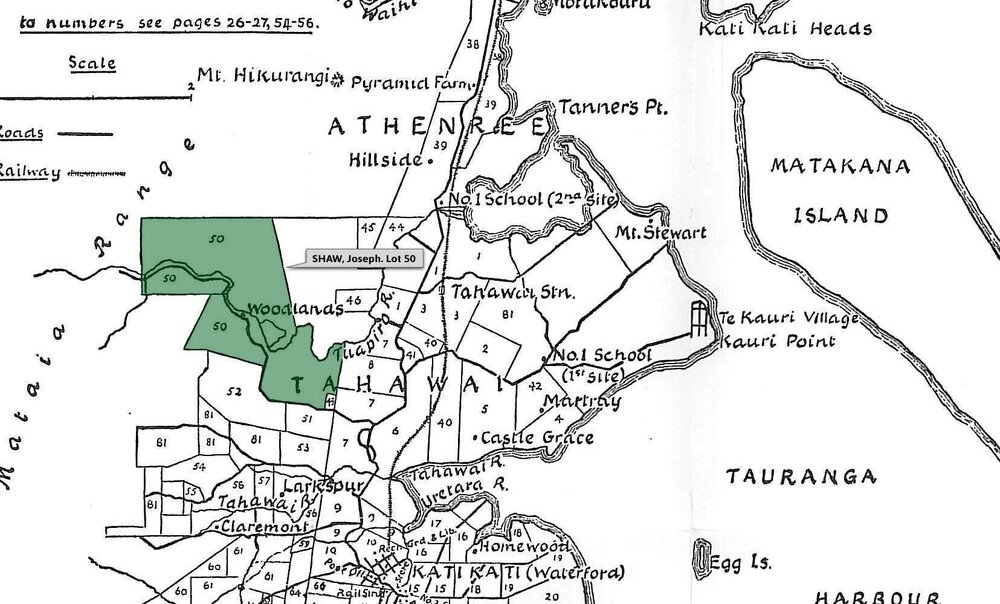SETTLER SHAW, Joseph. Lot 50 Tahawai Settlement